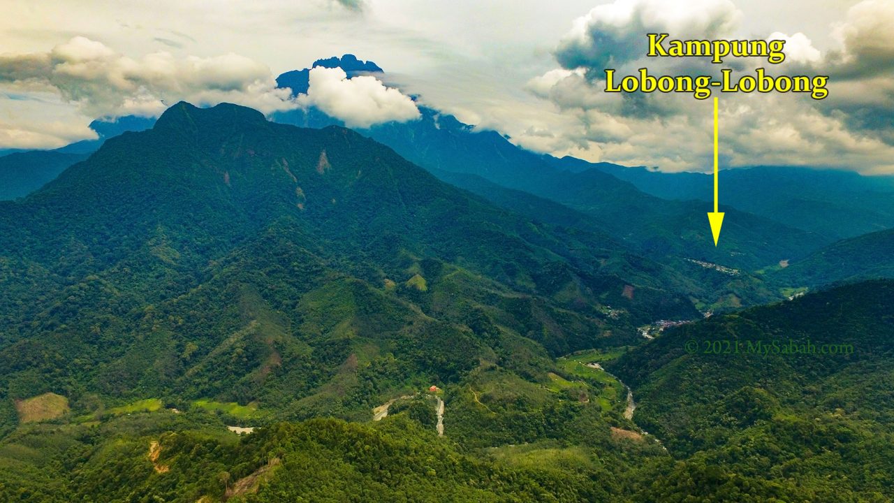 Location of Kampung Lobong-Lobong, one of the starting points to climb Mount Nungkok.