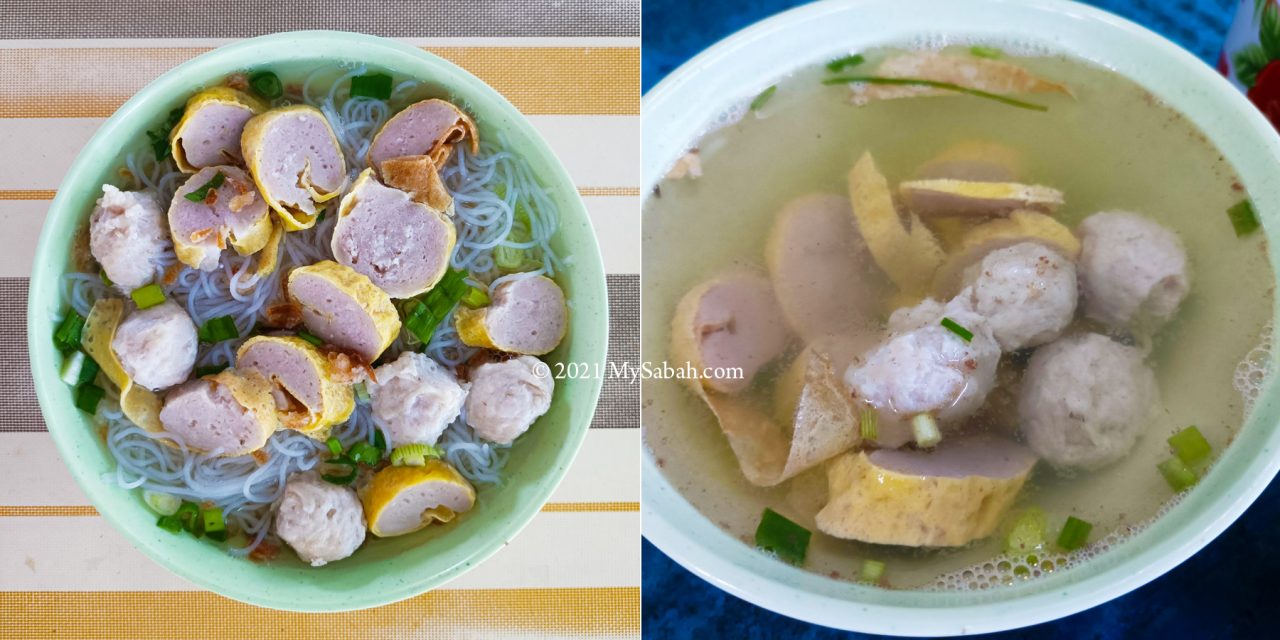 Spring rolls and meat balls with and without noodle