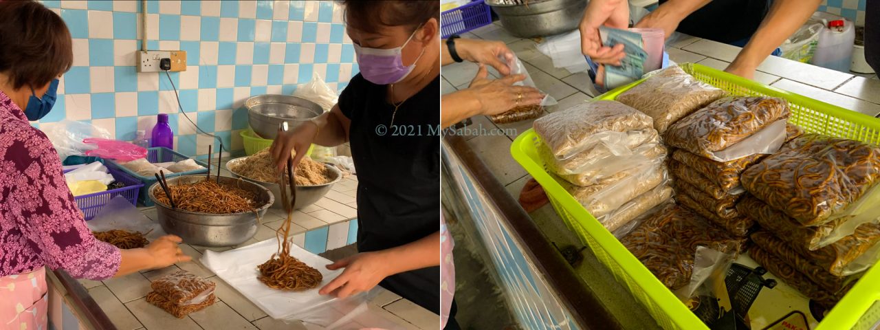 Homemade Tenom economic noodles of Ah Li in Tenom wet market