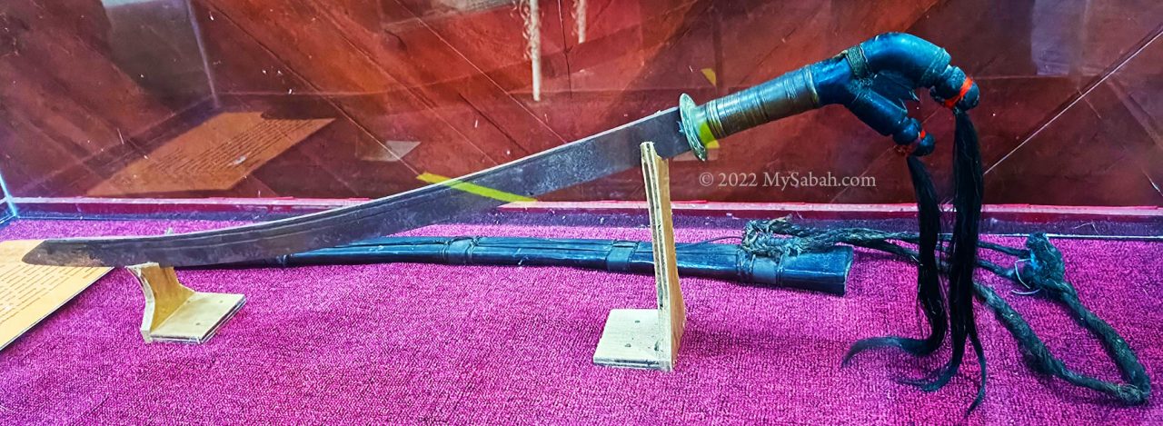 An antique headhunting machete (parang) of Murut