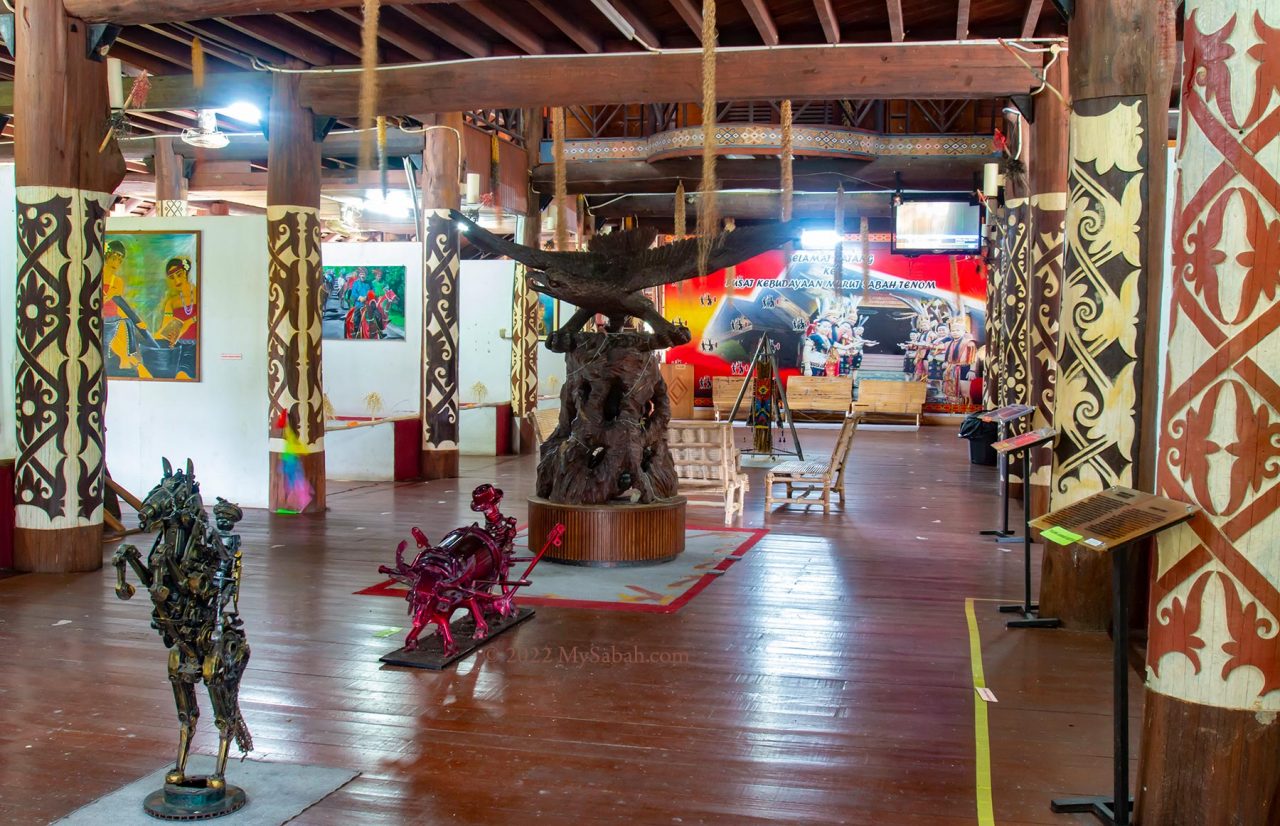 The exhibition and art gallery in main hall of Murut Cultural Centre