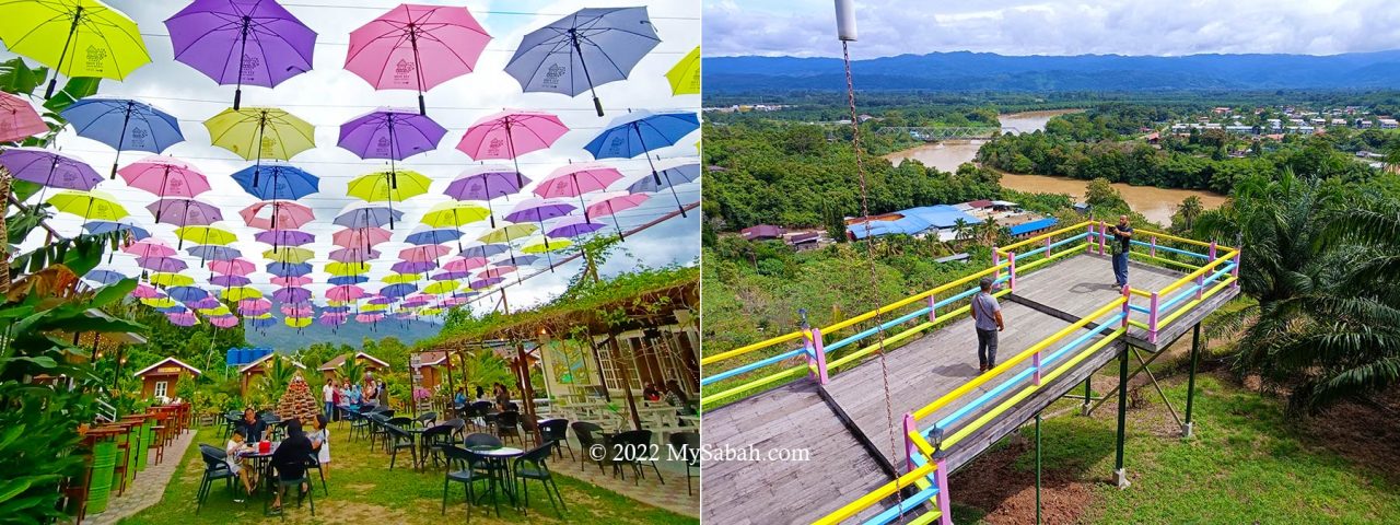 Left: Yit Foh Coffee Park. Right: view platform of Fatt Choi Coffee Cabin