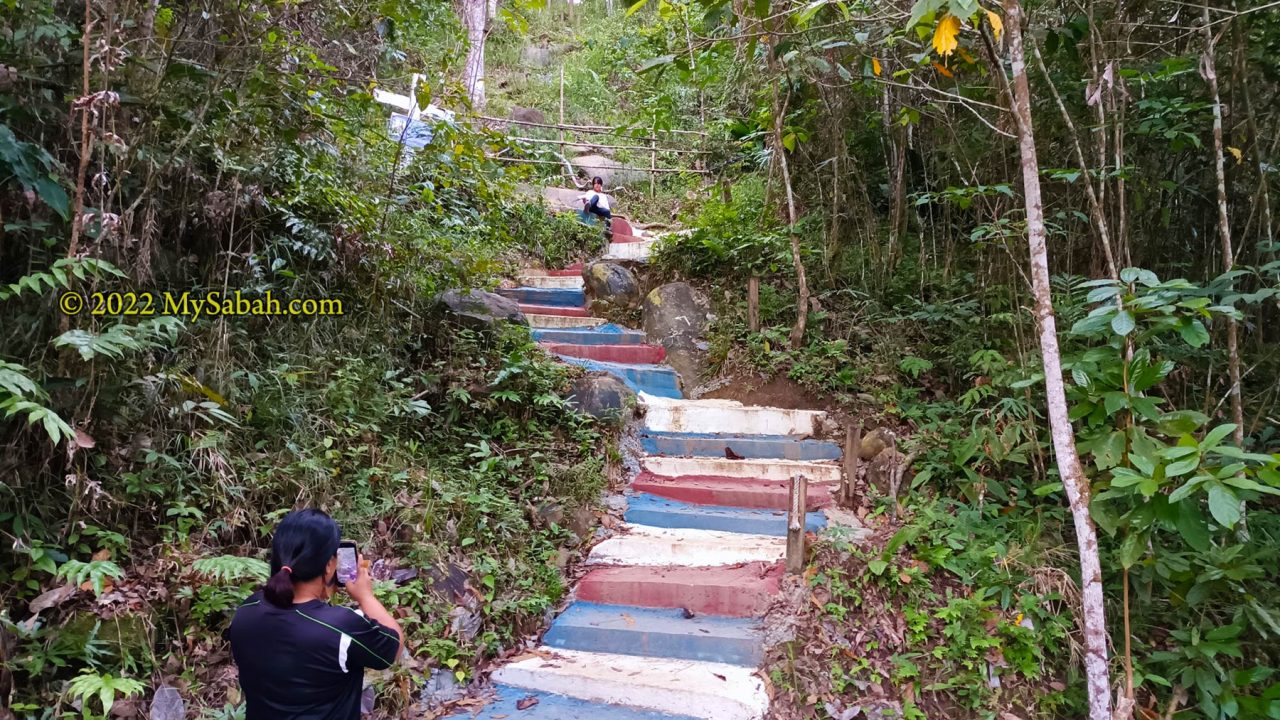 Stairway to the peak of Bukit Perahu
