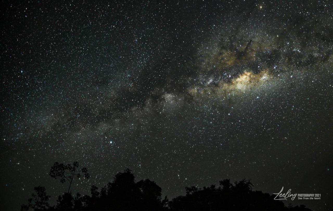 Milky Way on the starry sky of Nuluhon Trusmadi Forest Reserve, Keningau