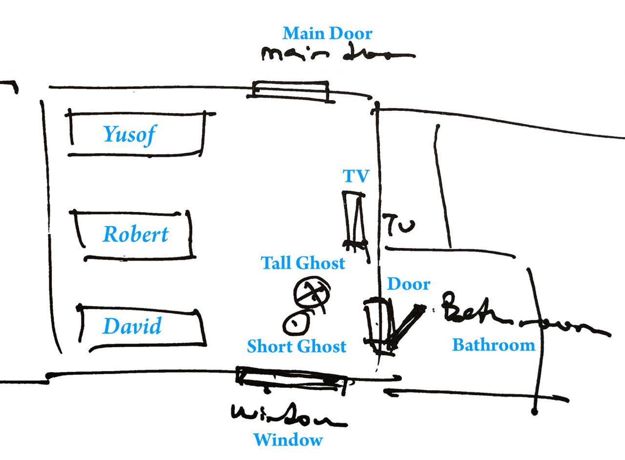 Layout of hotel bedroom