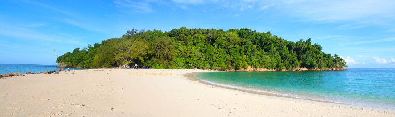 The white sandy beach of Sulug Island