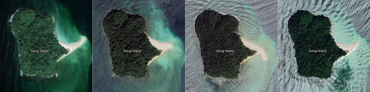 Change of beach shape on Sulug Island