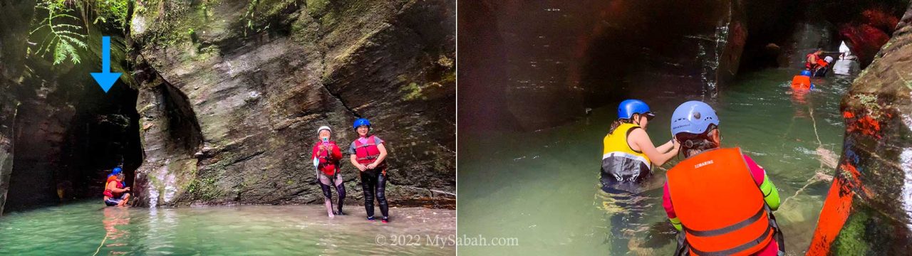 Entrance to explore the deeper and darker canyon section