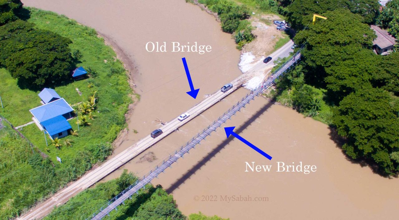 Old and new Tamparuli Bridges