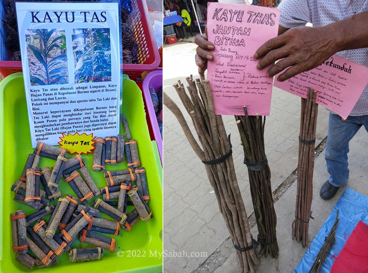 Kayu Tas for sale in local market