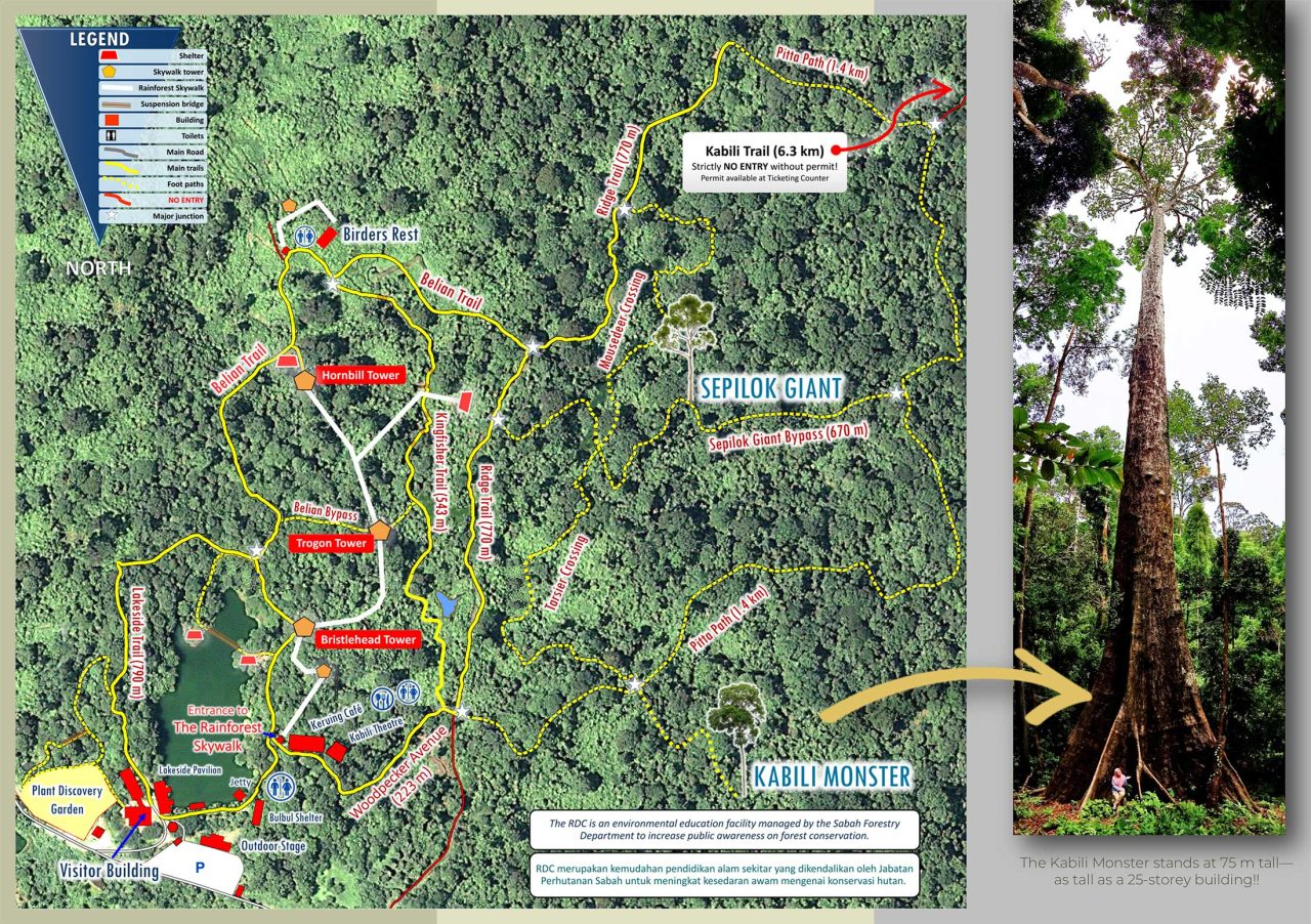 Trail map of Rainforest Discovery Centre (RDC)