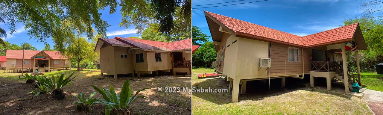 Chalets for tourists to Selingan Turtle Islands Park