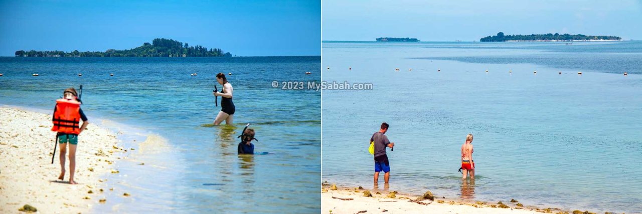 View of the islands of Philippines (Lihiman and Great Bakungan Island) from Selingan Island