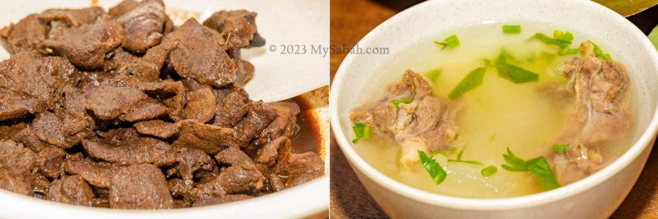 Deer meat and soup