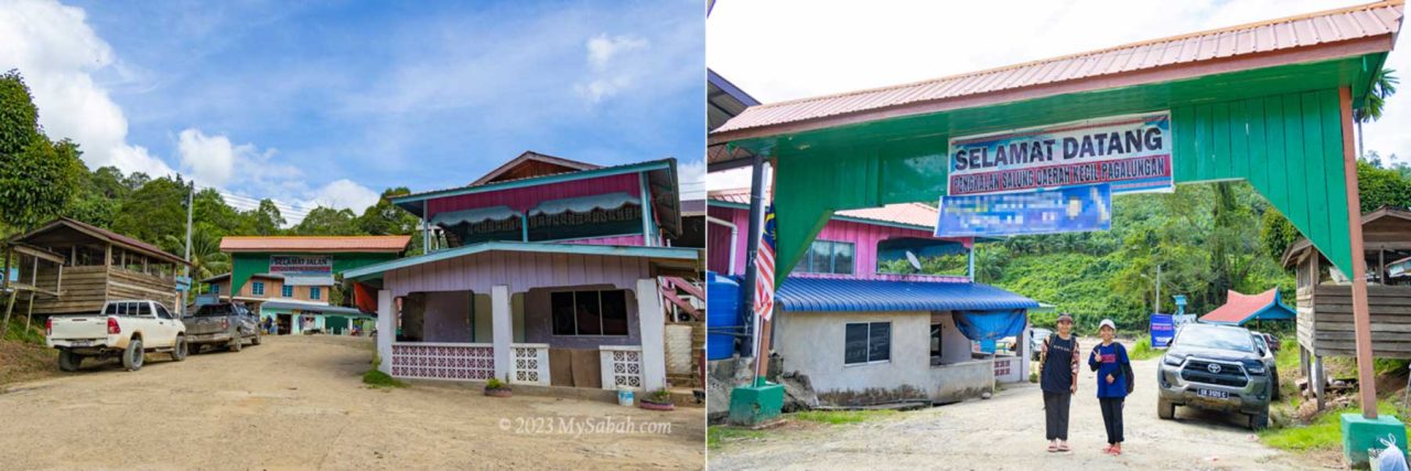 Kampung Salung, starting point of the river cruise. Mia and Barbara follow us for the rapid shooting.