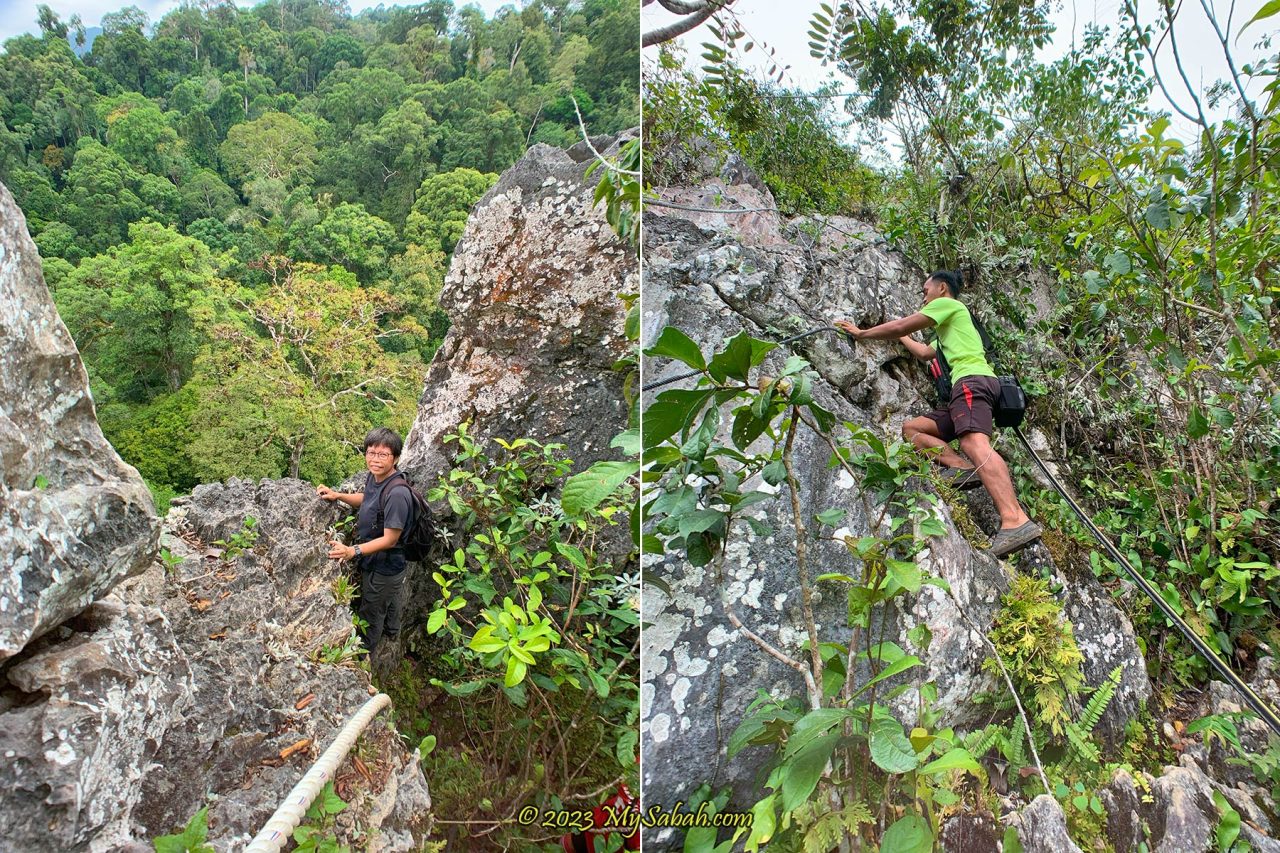 Climbing on the rocks of Batu Punggul