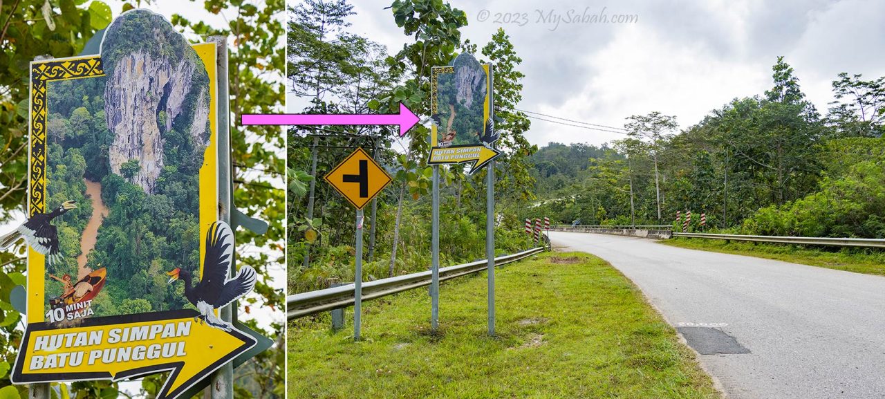 Signage of Batu Punggul at Tataluan