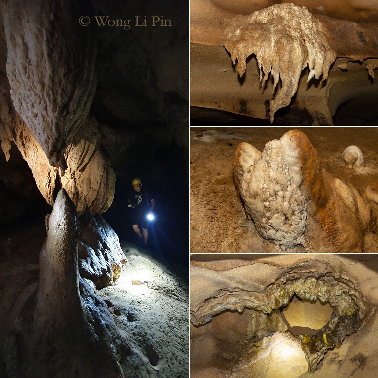 Variety of limestone rock formations in Pungiton Cave