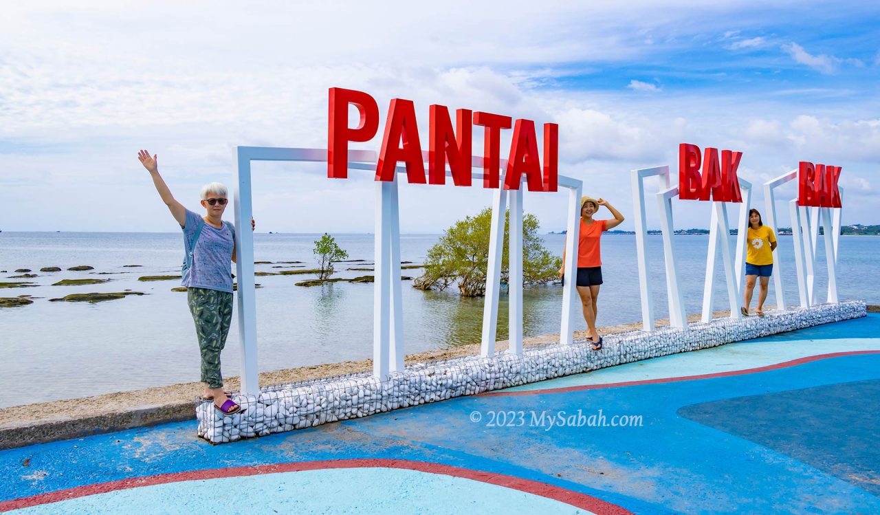 Landmark sign of Bak Bak Beach (Pantai Bak Bak)