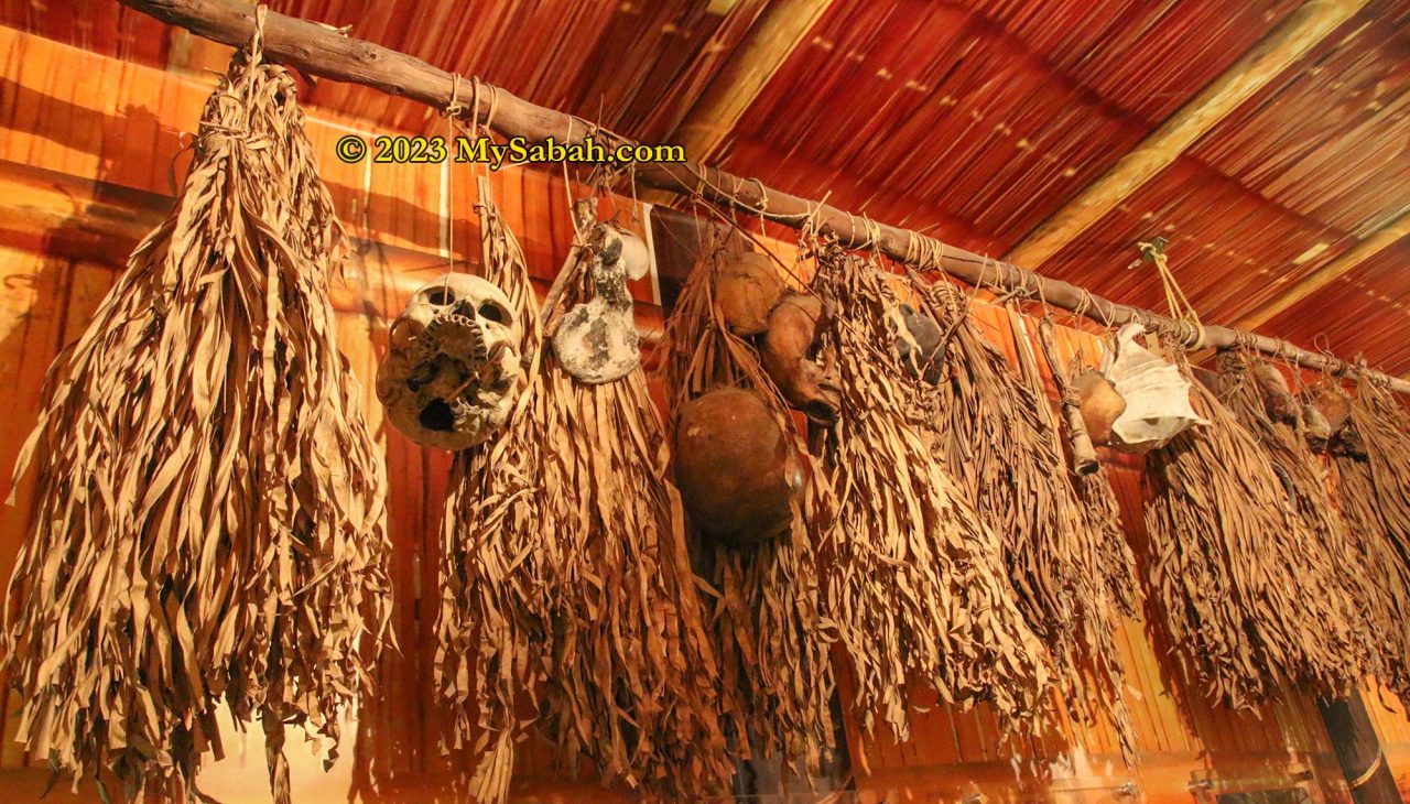 Skulls displayed in longhouse