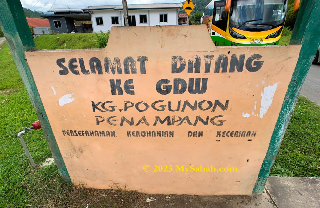 Junction to Pogunon Village (Kampung Pogunon) in Penampang