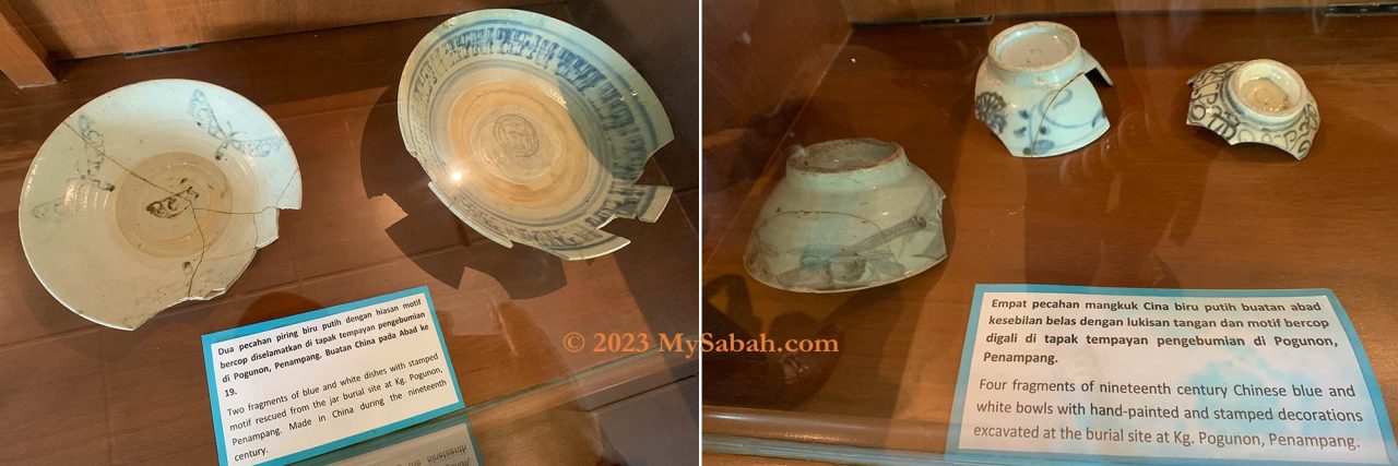 Old ceramic plates and bowls that were buried with the jars