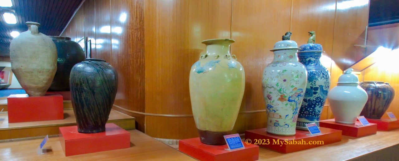 Antique jars of Sabah from China, Thailand and Vietnam.