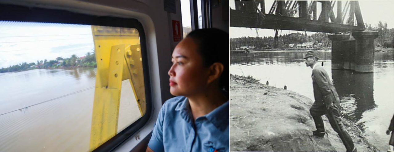 Left: The yellow steel bridge is the iconic landmark of Papar town. Right: Colonel S. Iemura represented the Japanese forces to surrender to Australians on 15 Sep 1945 at the Papar bridge.