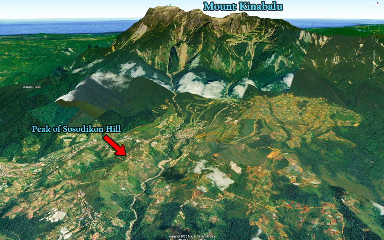 Location of the peak of Sosodikon Hill