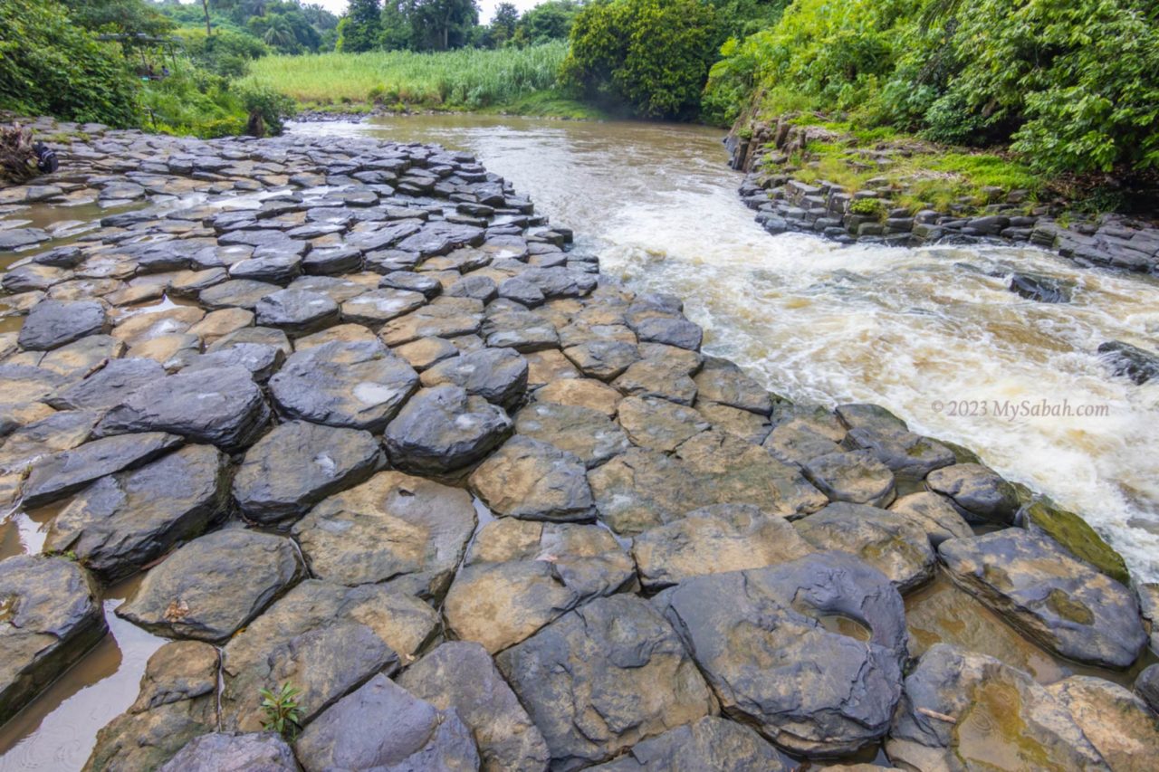 Columnar joints in Balung Cocos Village of Tawau