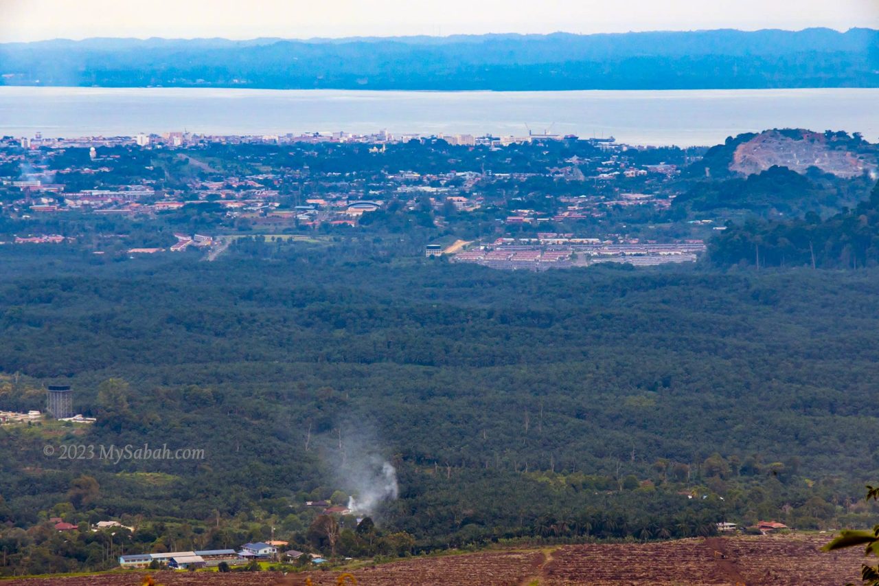 View of Tawau town and Sebatik Island more than 12 km away from the peak