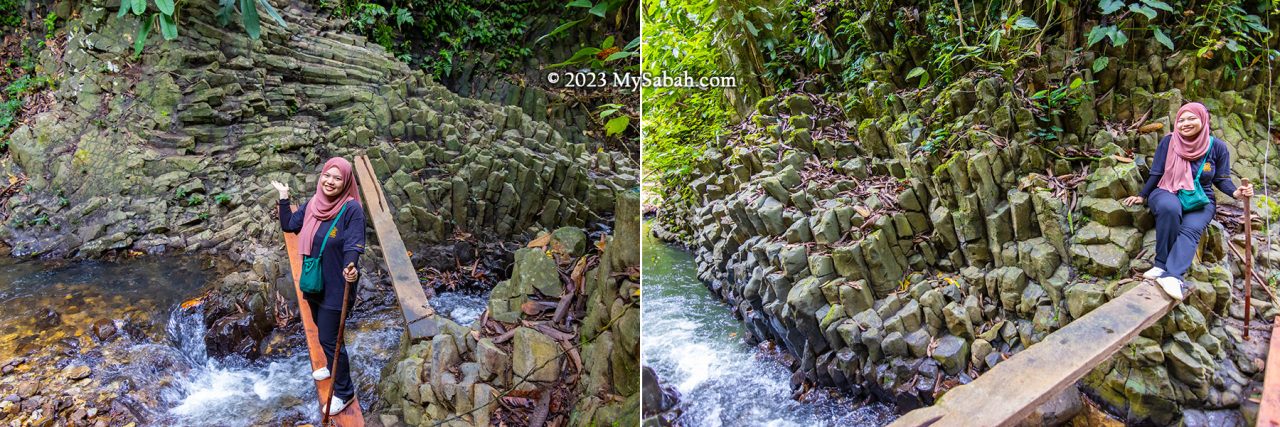 Basalt columnar in Cocoa Culture Spring of Teck Guan Cocoa Village