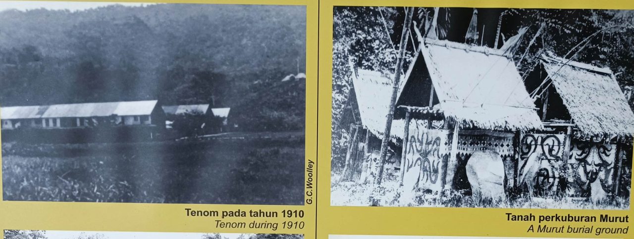 Left: Tenom during 1910. Right: Graves of the Murut