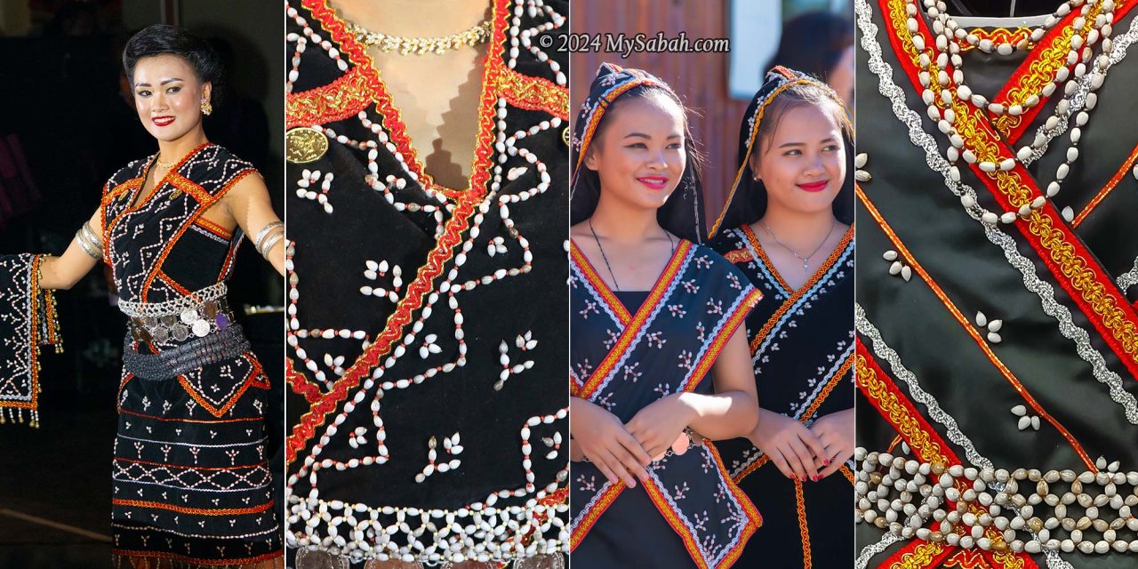 Sinulamba dress of Dusun Kiulu decorated by Dalai seeds