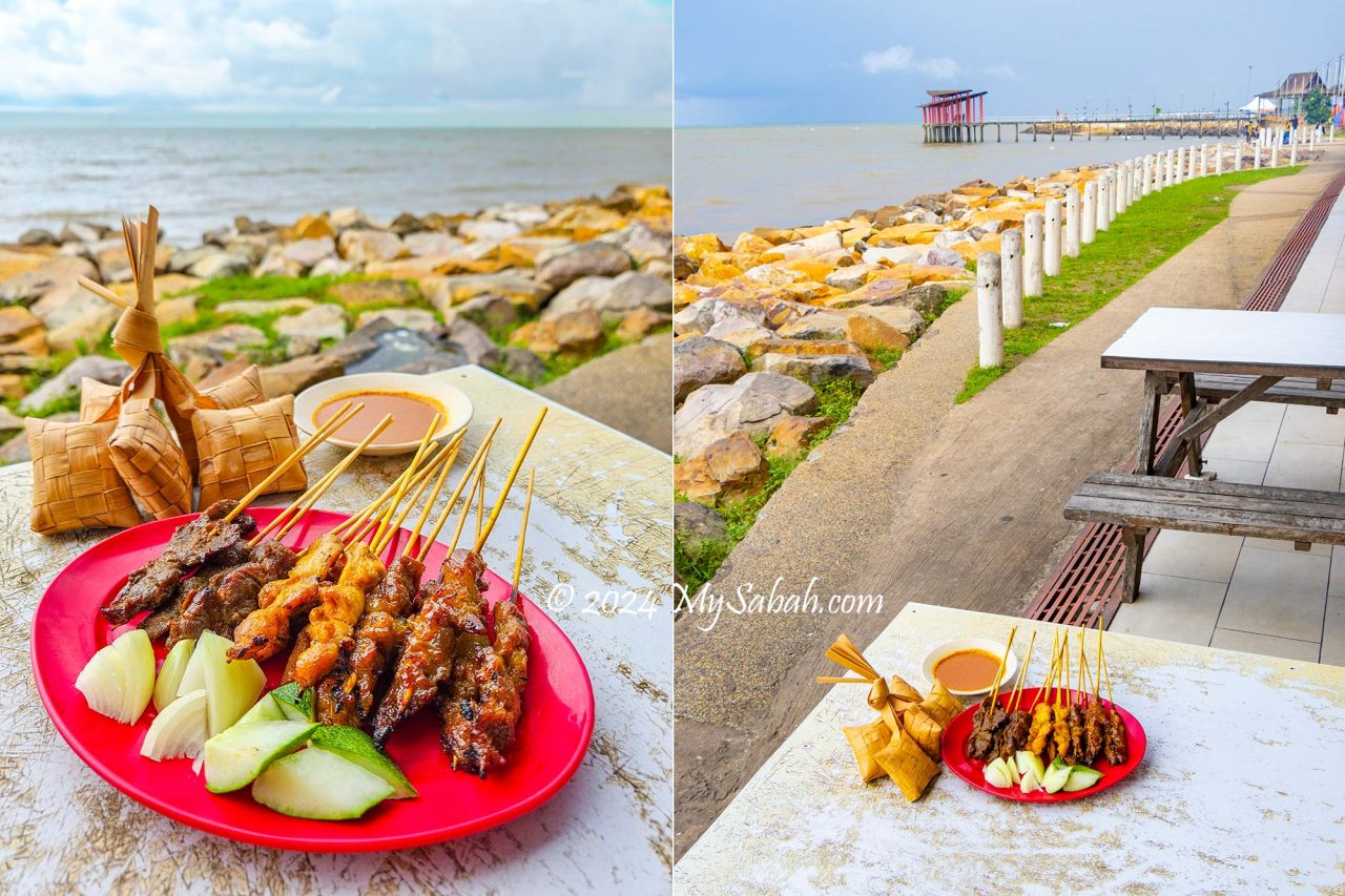 Satay dish at the seaside