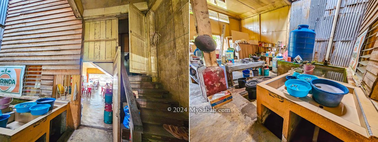 Shop area, airwell and kitchen on the ground floor of Membakut pre-war shophouse