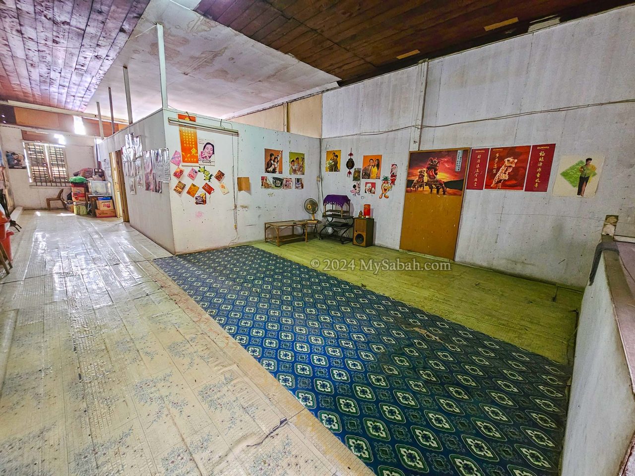 The upper floor of a pre-WWII shophouse in Membakut