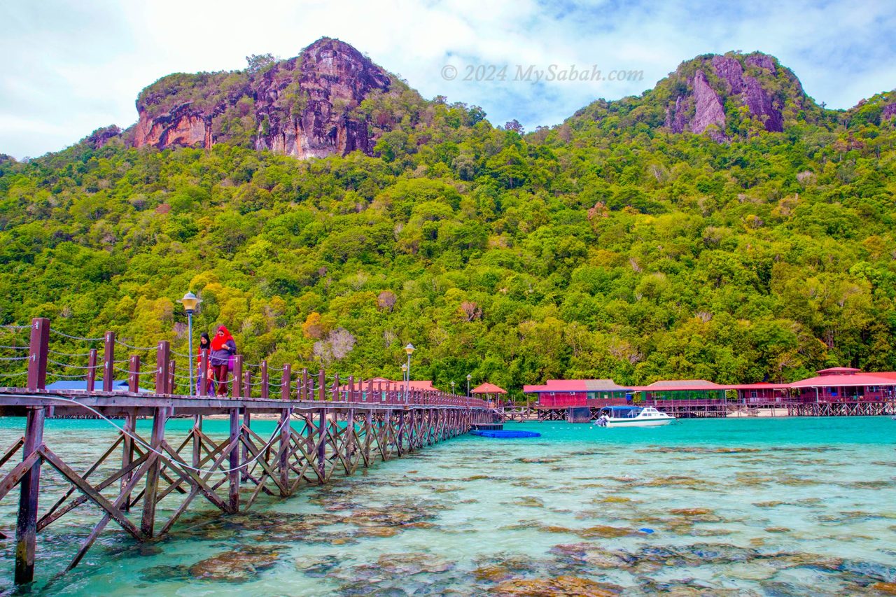 Boardwalk of the jetty on Boheydulang Island