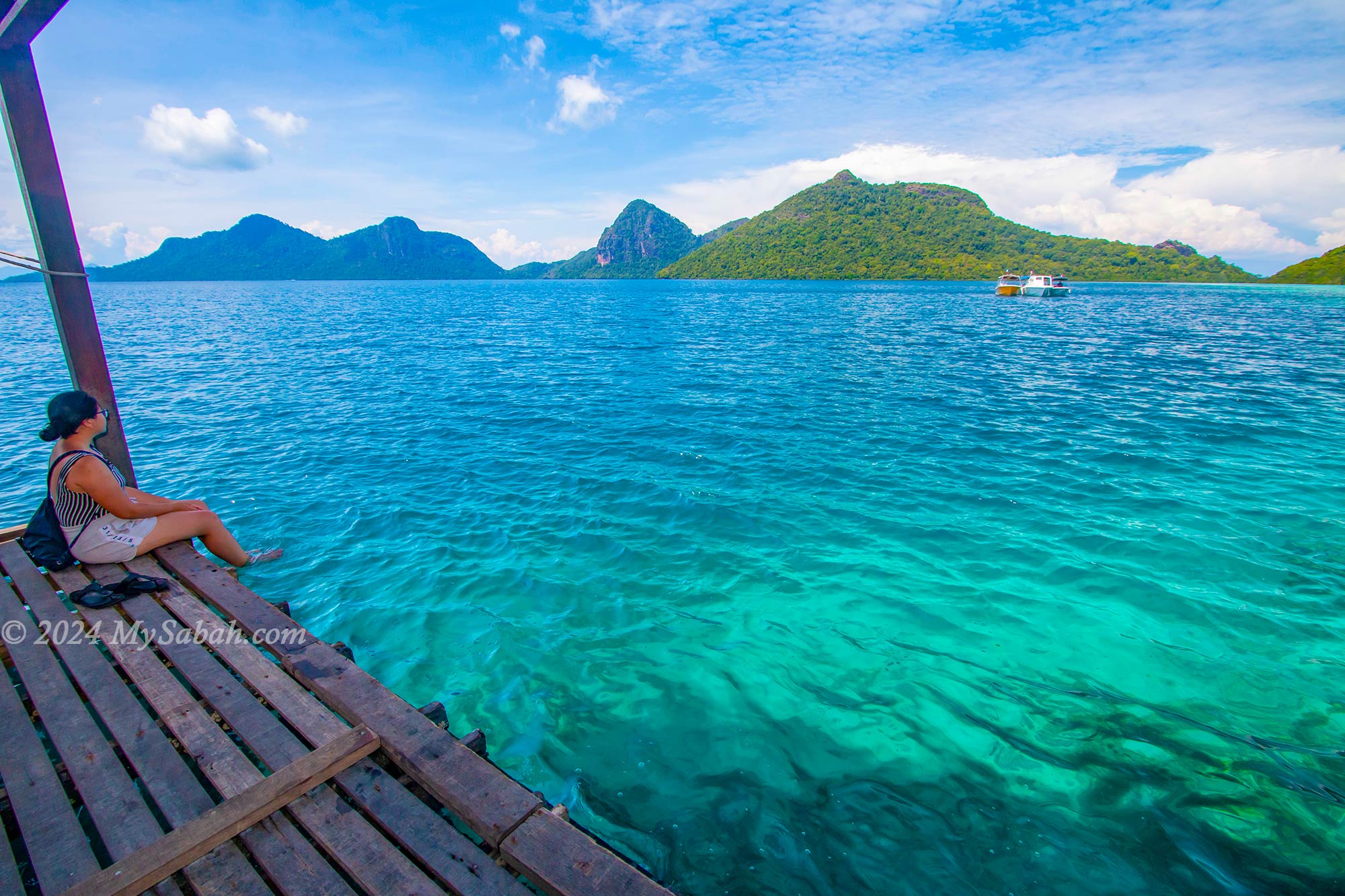 Sea water of Tun Sakaran Marine Park in Semporna