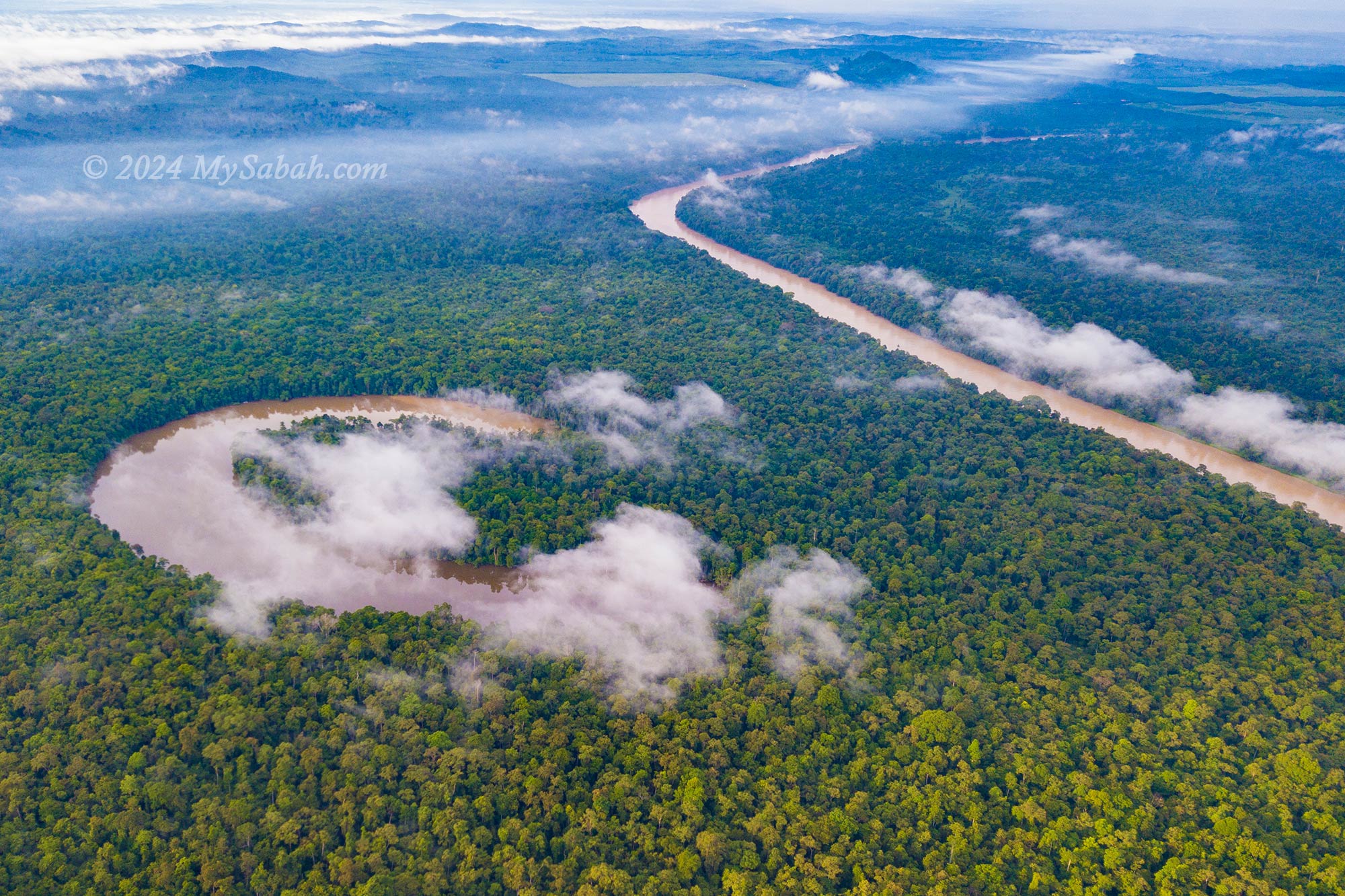 Kinabatangan River and an Oxbow Lake