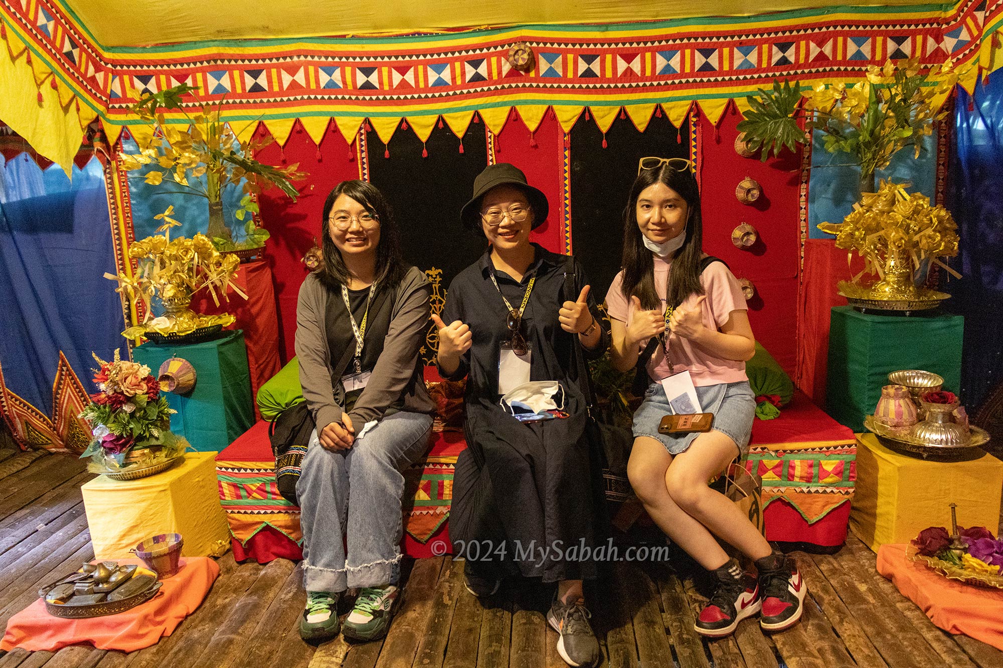 Colourful dais for wedding couples of Bajau