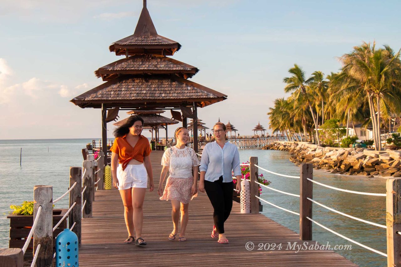 Morning walk on Mabul Island