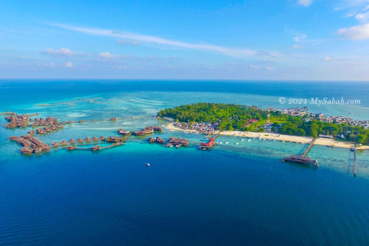 Aerial view of Mabul Island