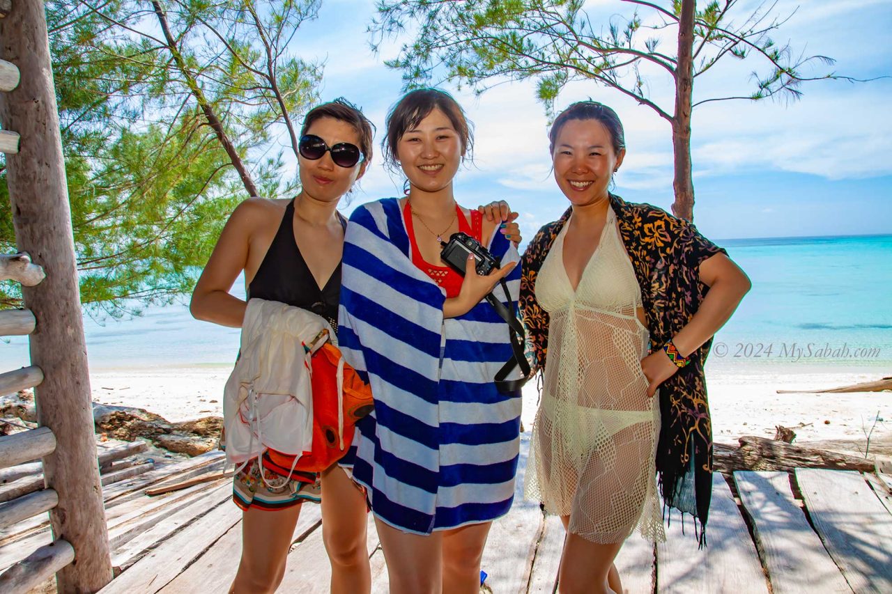 International tourists on Mantanani Island