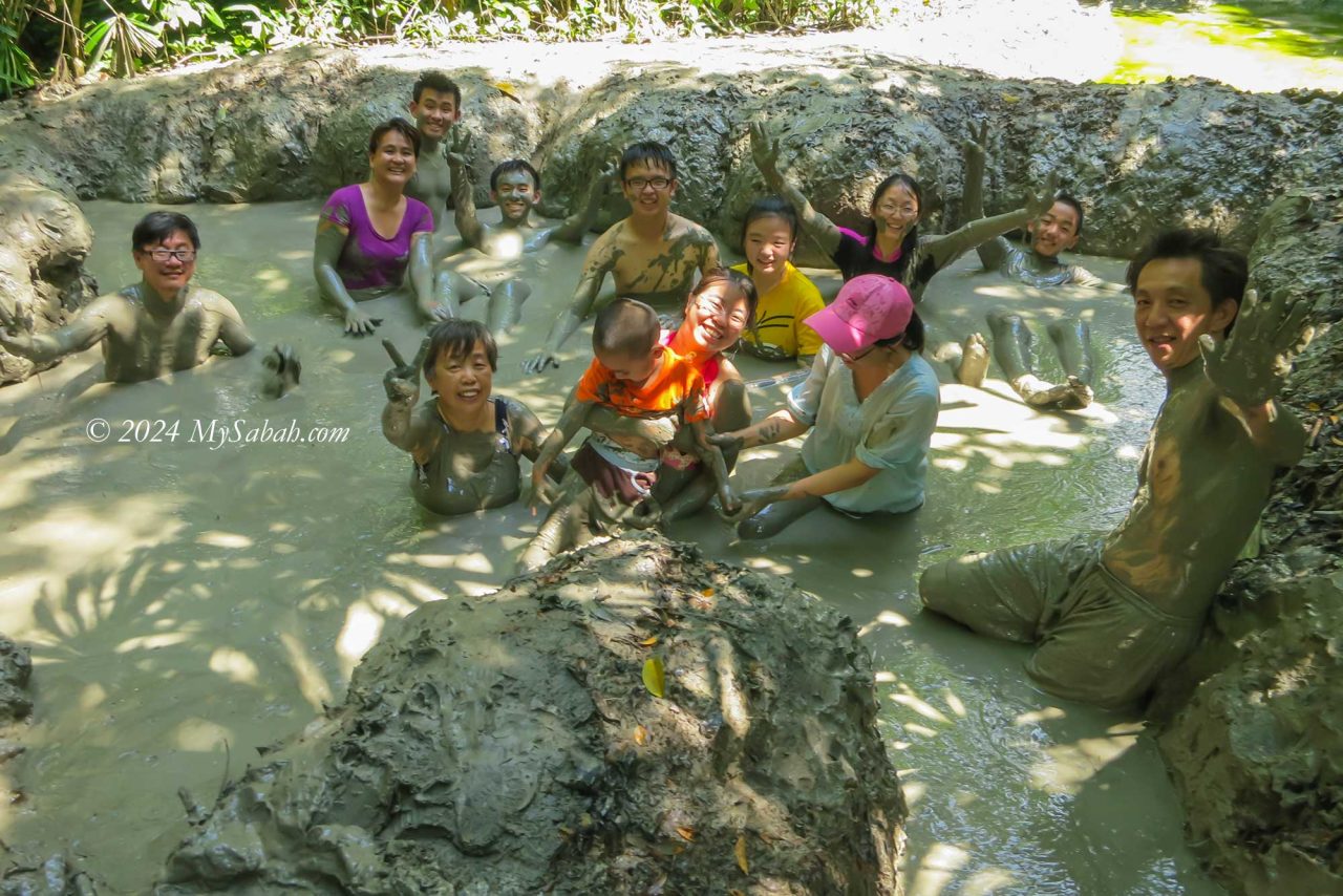 Mud volcano bath on Pulau Tiga