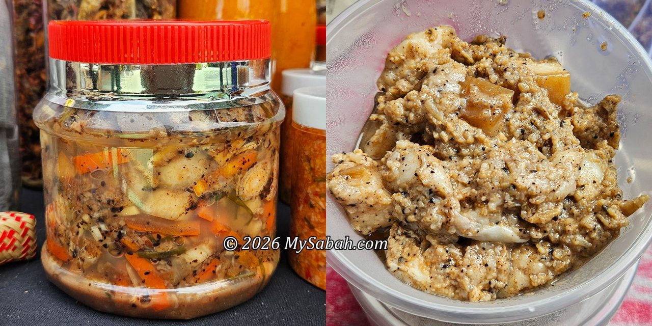 Left: Bosou Ikan (Fish Bosou). Right: Bosou Wogok (Pork Bosou)