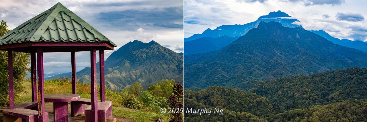 Views of Mount Nungkok from Nabalu (left) and Kota Belud (right)