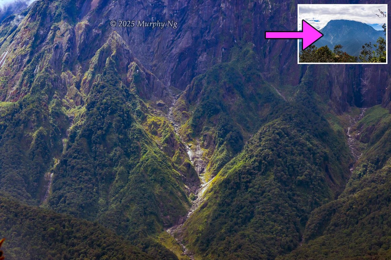 The deep ravine on Mount Kinabalu was carved by a glacial river during the Ice Age.