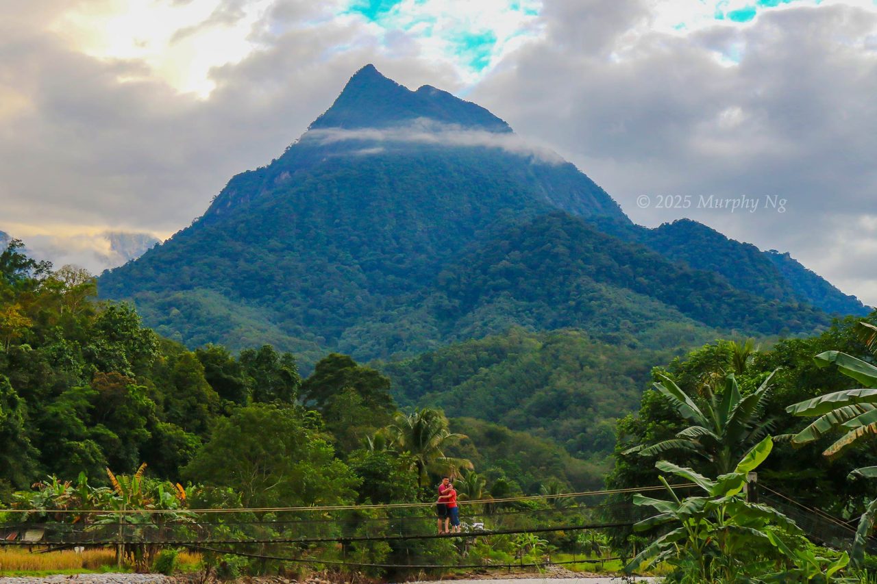 View of Mount Nungkok in Kampung Tambatuon, Kota Belud