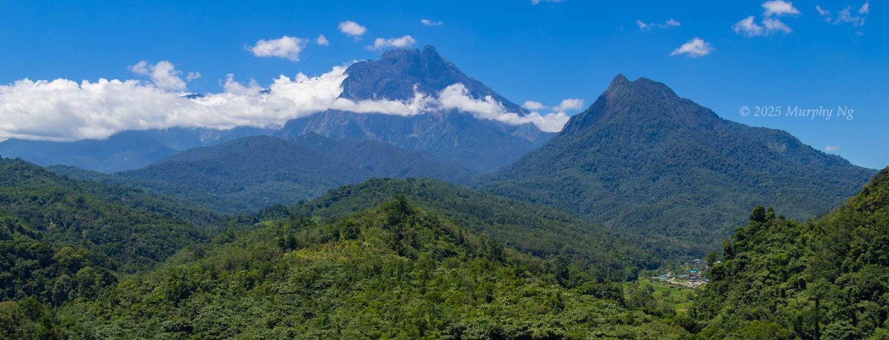 Mount Kinabalu, Mount Nungkok and Kg. Tambatuon at the foothill